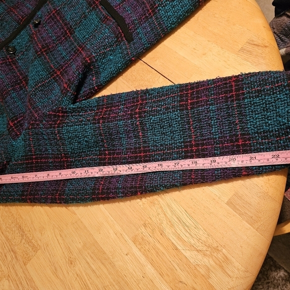 Vintage 80s/90s purple & teal plaid blazer - Picture 6 of 8
